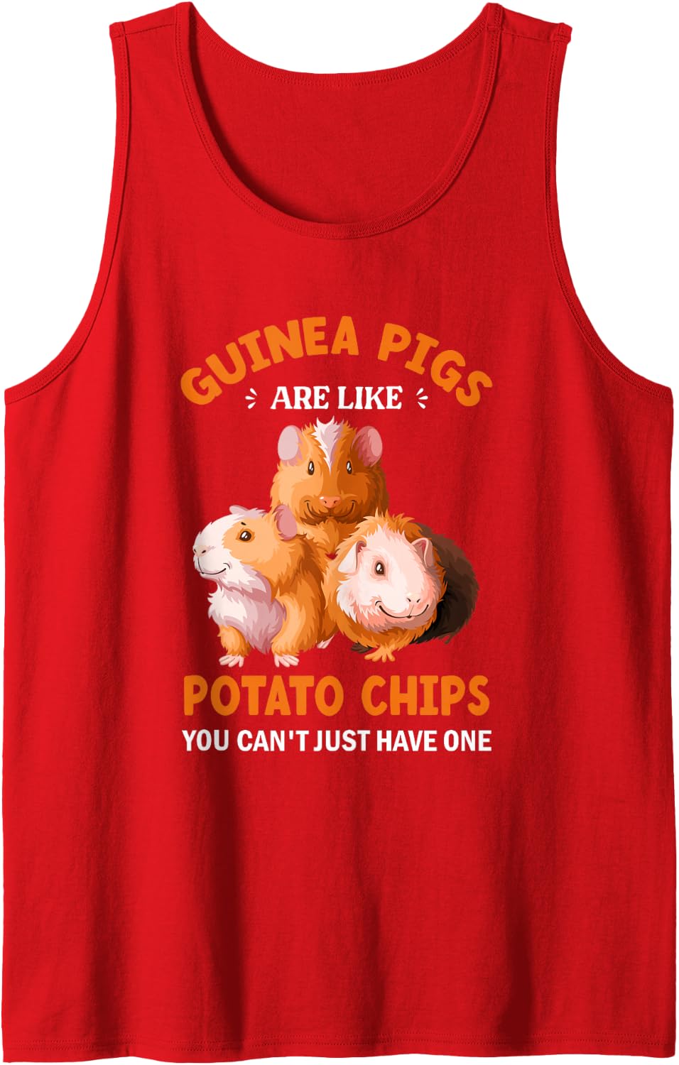 Furry Potato Guinea Pig Quote Pet Sleeveless Tank Top - Red