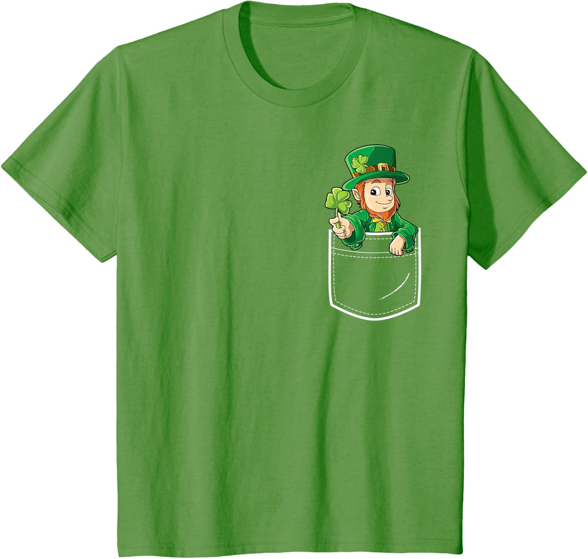 Leprechaun In Your Front Pocket St Patricks Day Boys Kids T-Shirt - Grass Green