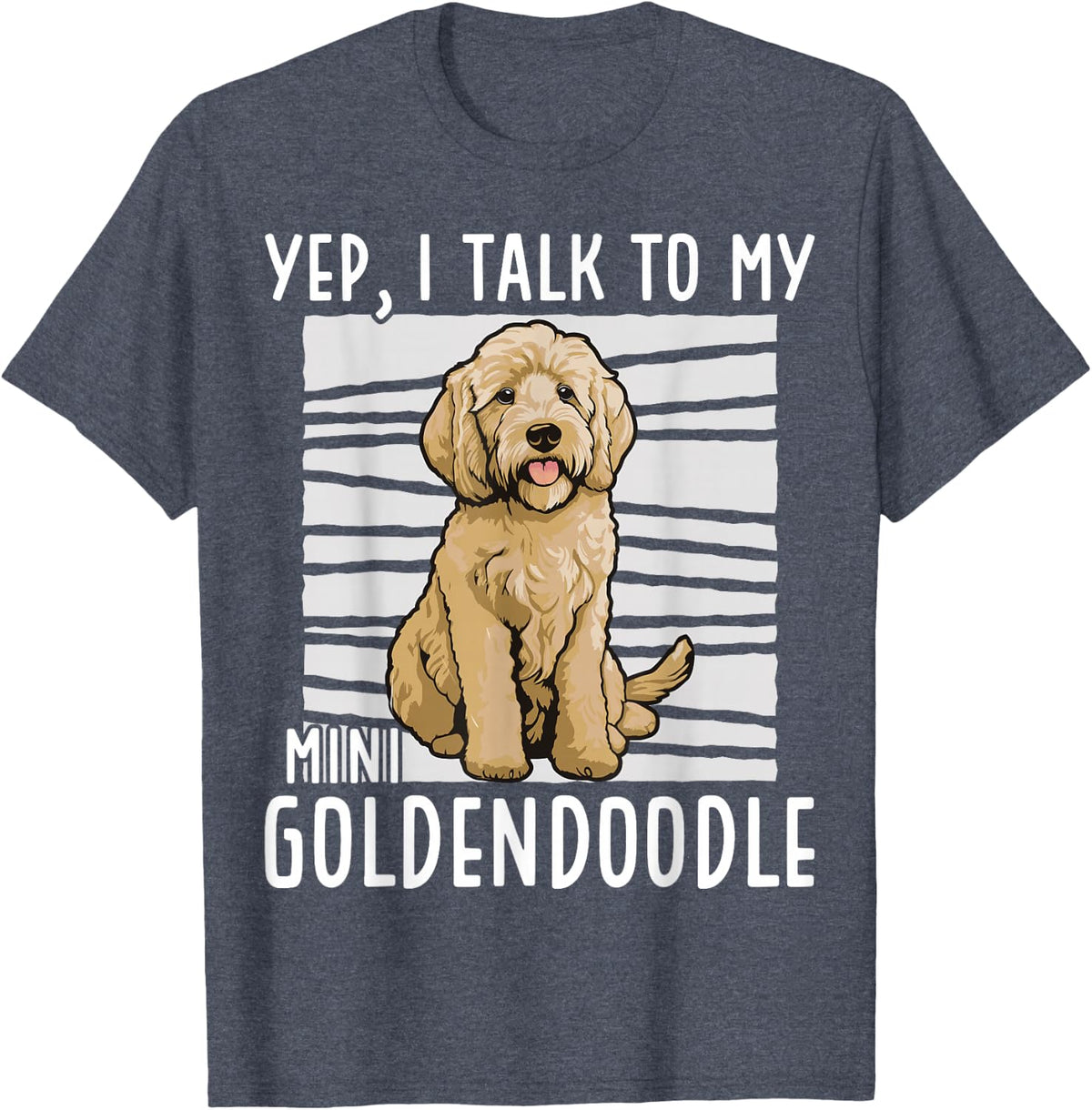 Mini Golden Doodle Food Dog Breed Fan Mini Goldendoodle T-Shirt - Heather Blue