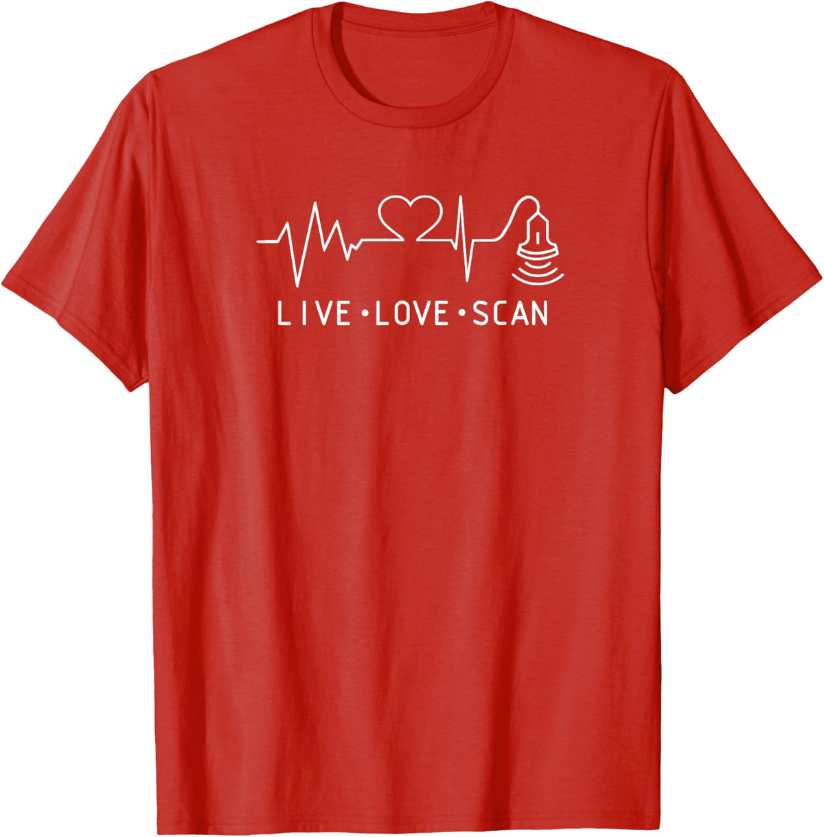 Live Love Scan Sonographer T-Shirt - Red