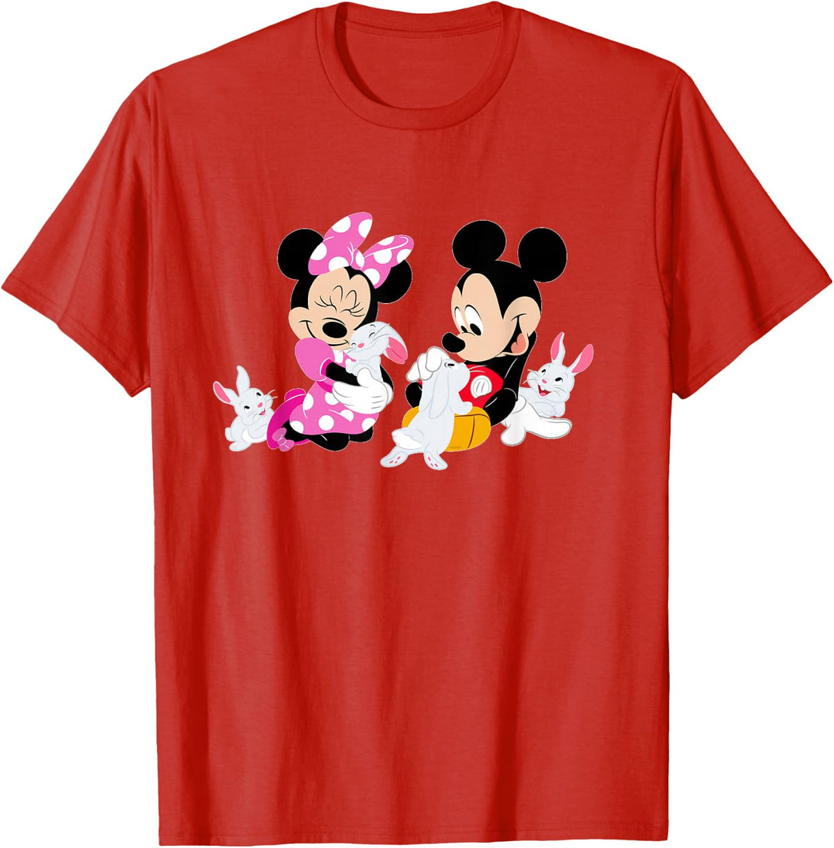 Disney Mickey and Minnie Mouse Easter Bunnies T-Shirt - Red