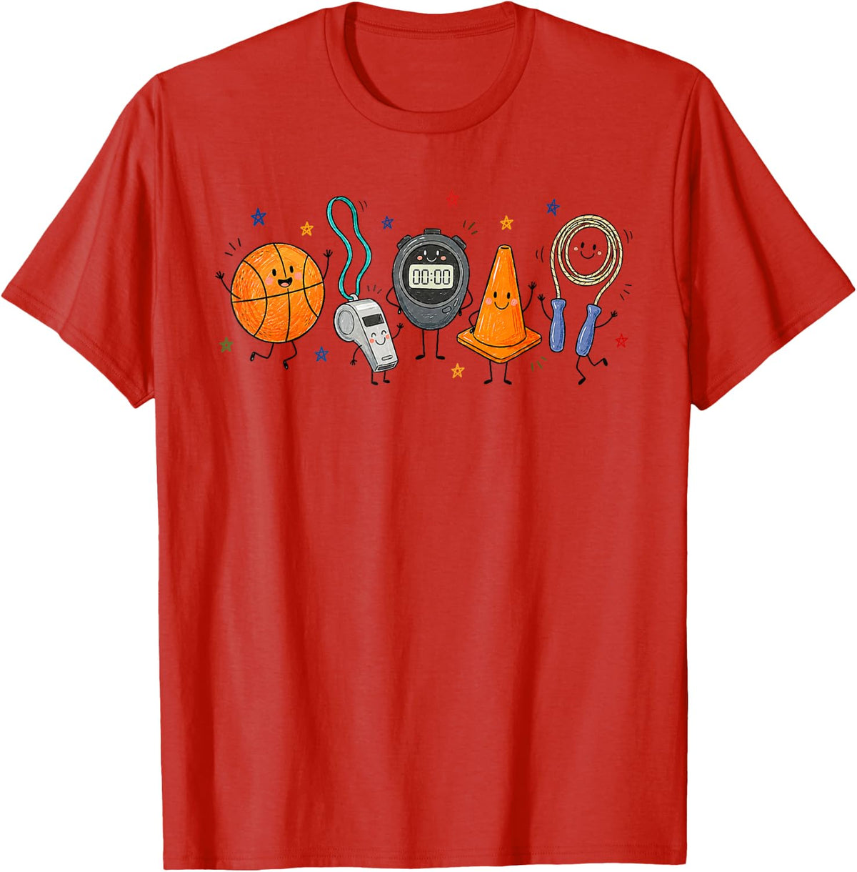 Physical Education Teacher PE Teacher Funny Gym Teacher T-Shirt - Red