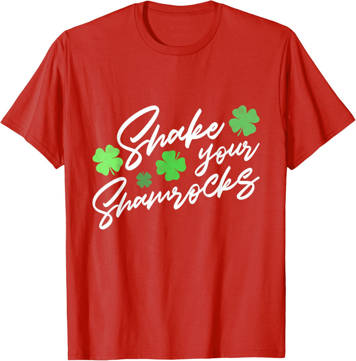 Womens Shake Your Shamrocks Funny St Patrick's Day T-Shirt - Red