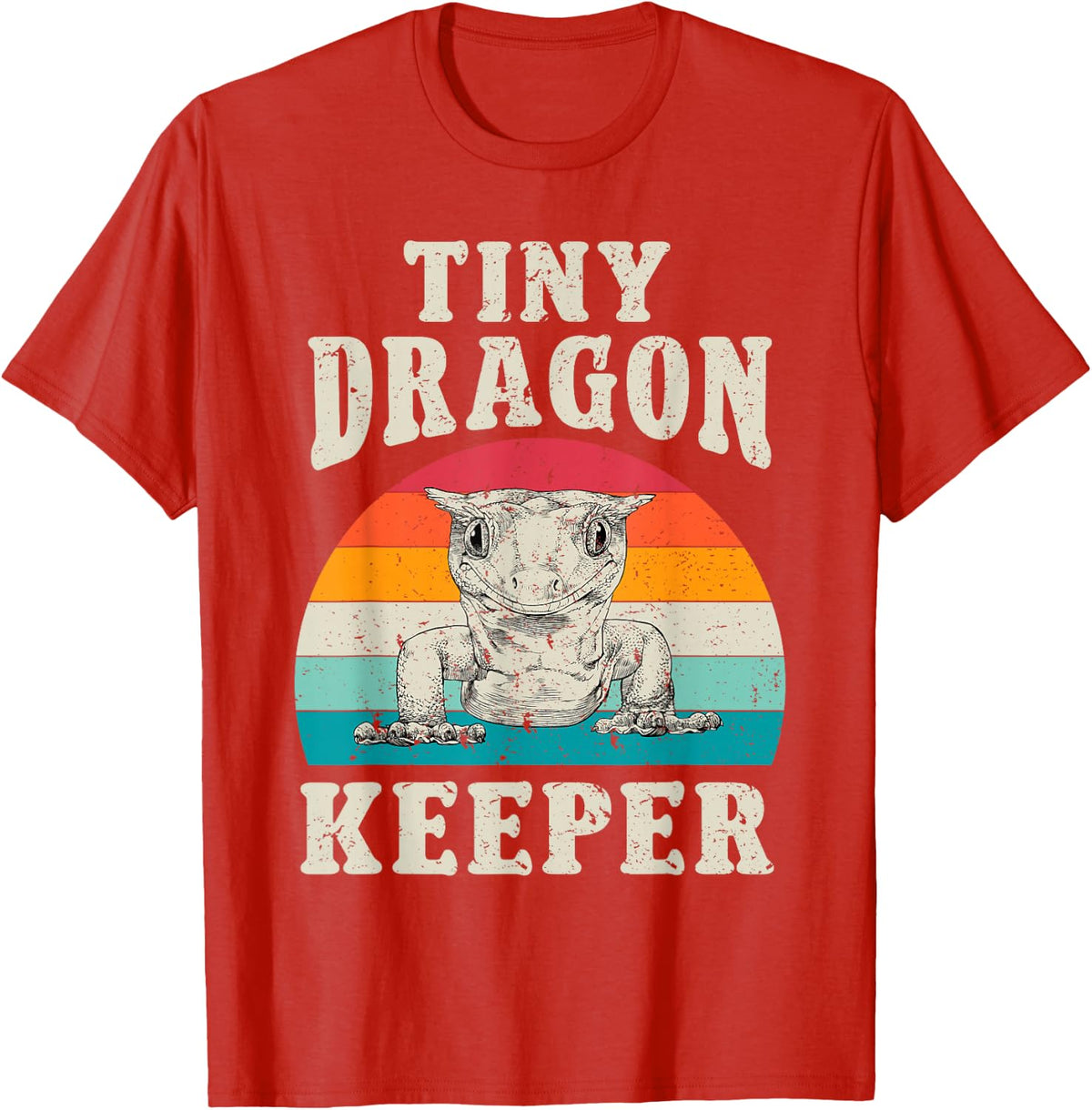 Tiny Dragon Keeper Crested Gecko Mom Dad Crestie Lovers T-Shirt - Red