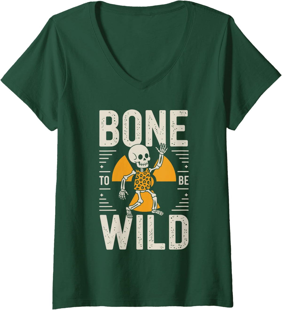 Women's Funny X- Ray Technician Bone to Be Wild Radiology V-Neck T-Shirt - Dark Green