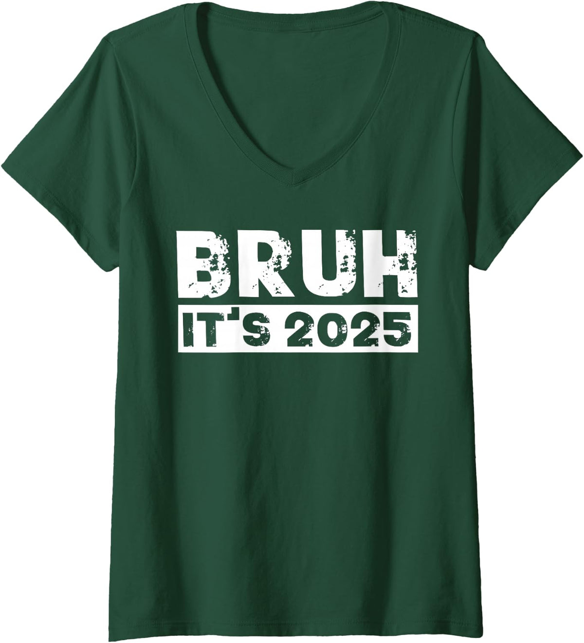 Women's Funny 2025 New Years Eve Party 2025 NYE Bruh Kids Boys V-Neck T-Shirt - Dark Green