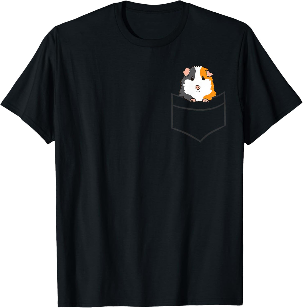 Guinea Pig Owner Cute Pocket Guinea Pig T-Shirt - Black