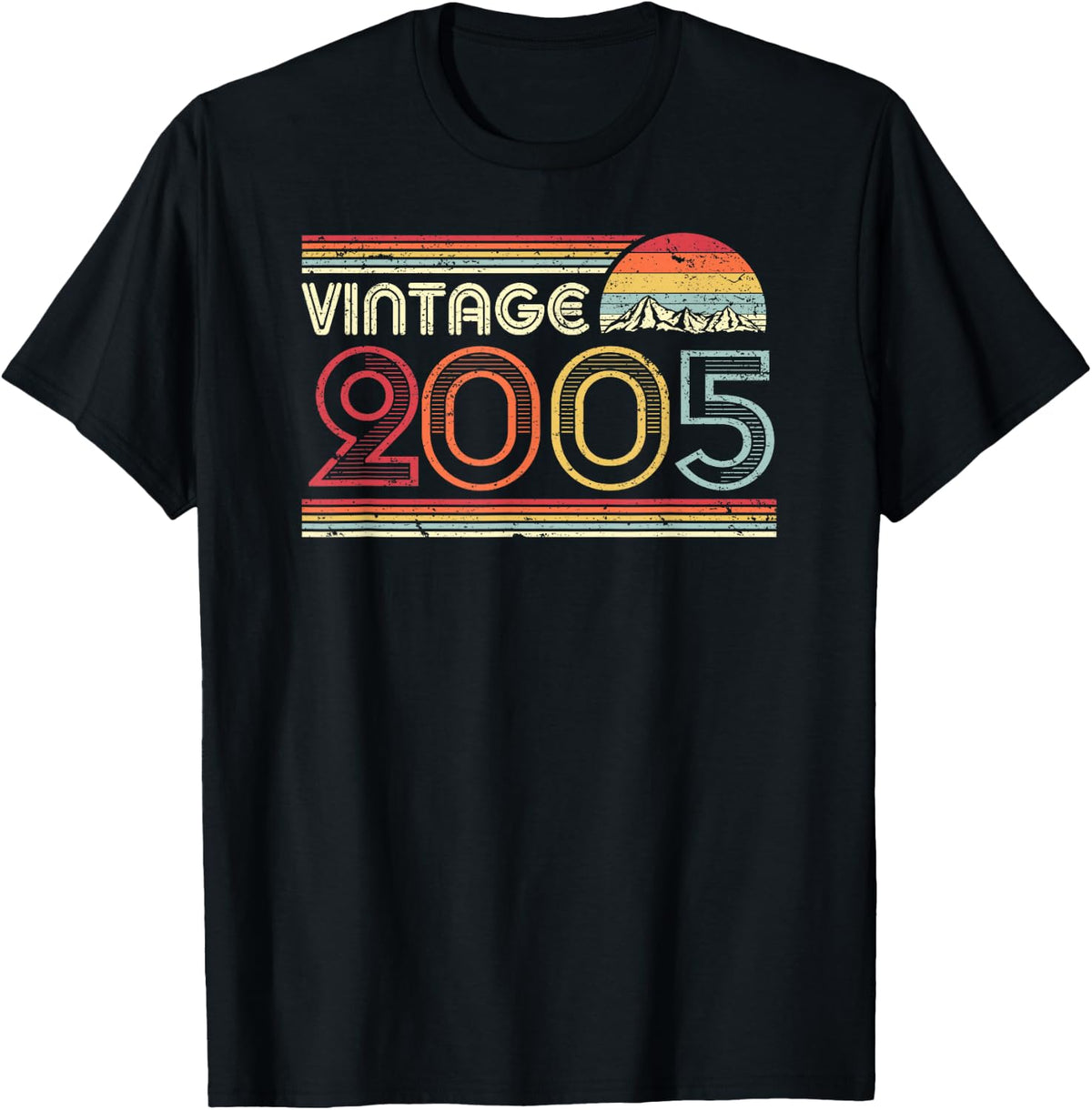 2005 Vintage Shirt, Birthday Gift Tee. Retro Style T-Shirt - Black