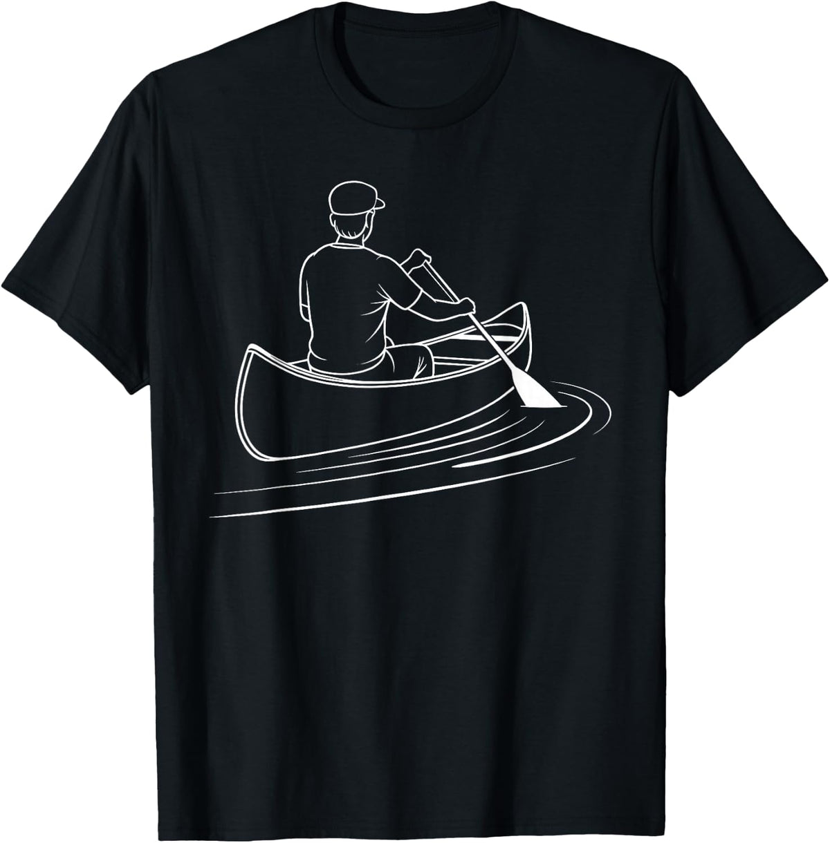Funny Canoe Art for Men Women Canoeing Canoe Kayak Lover T-Shirt - Black