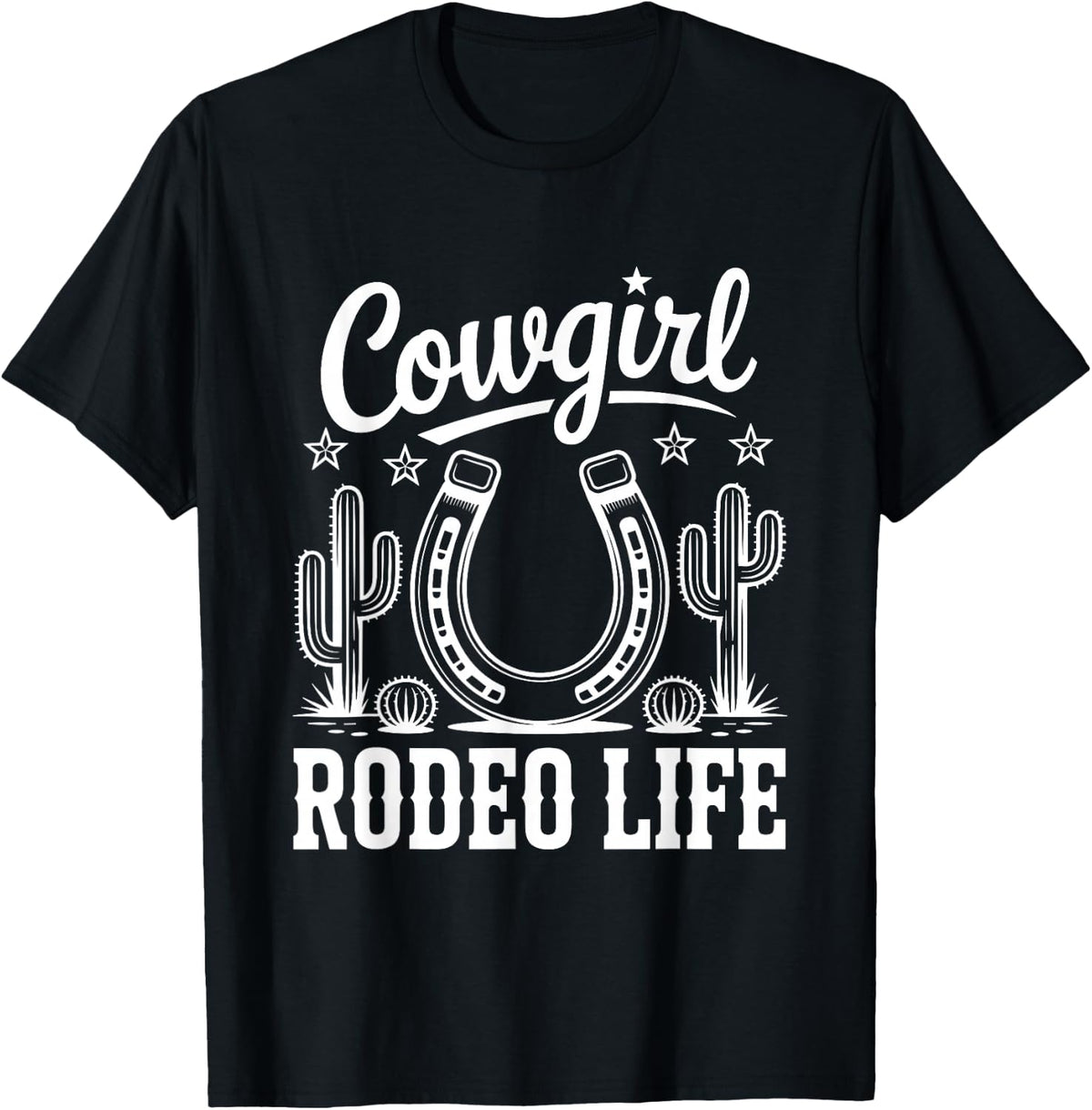 Cowgirl Rodeo Life T-Shirt - Black