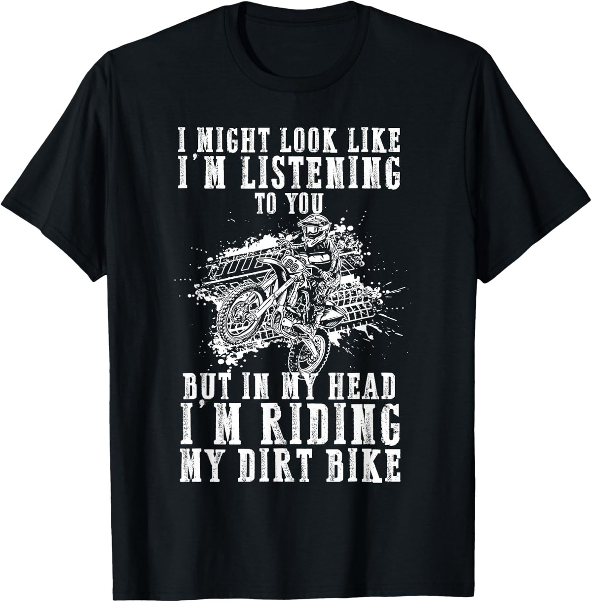 Dirt Bike Rider Thoughts- Sarcastic Motocross MX Racer Funny T-Shirt - Black