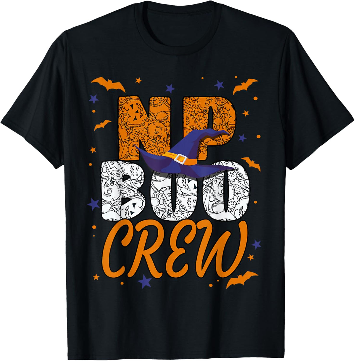 NP Boo Crew Halloween Nurse Practitioner Matching T-Shirt - Black