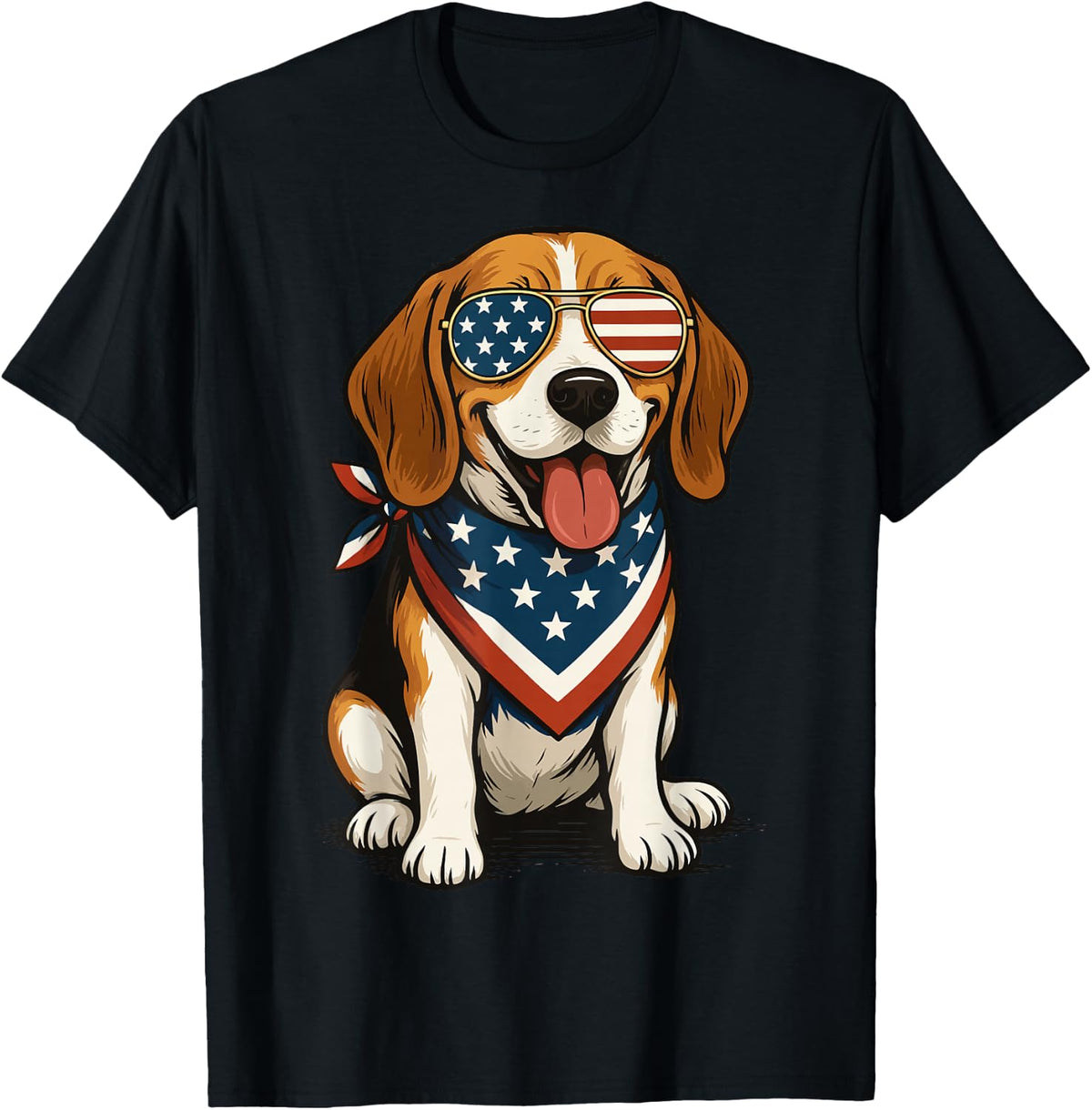 Beagle USA 4th of July T-Shirt - Black