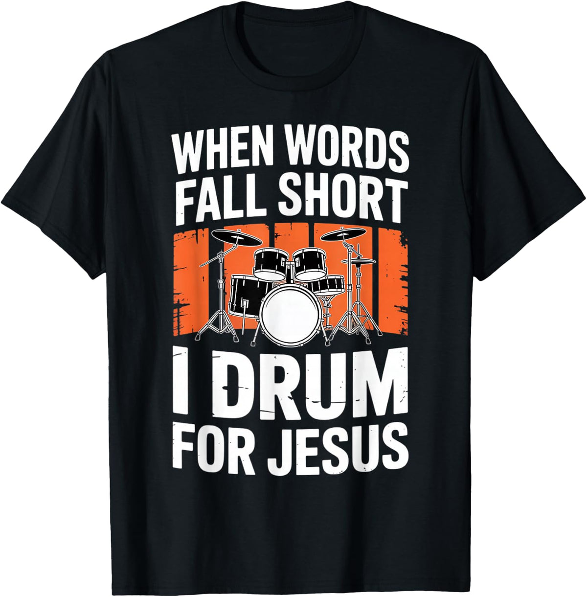 Christian Drummer Jesus Christ Drummer Musician Drum Player T-Shirt - Black