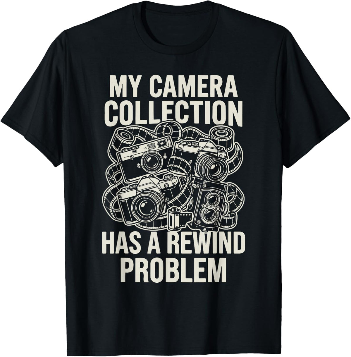 Film Photography Analog Camera Lens Shutter Photographer T-Shirt - Black