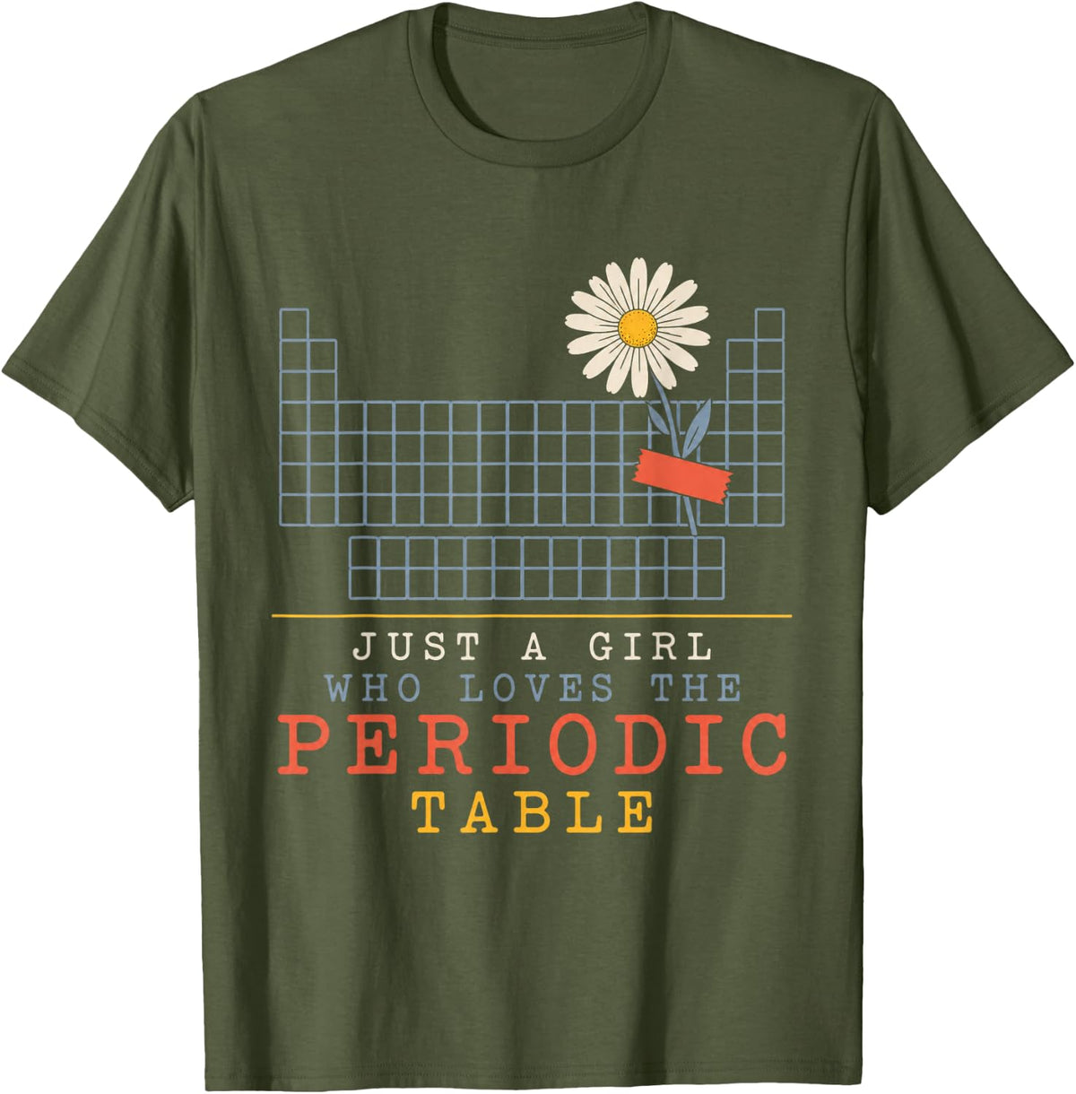 Just A Girl Who Loves The Periodic Table Chemistry Teacher T-Shirt - Olive Green