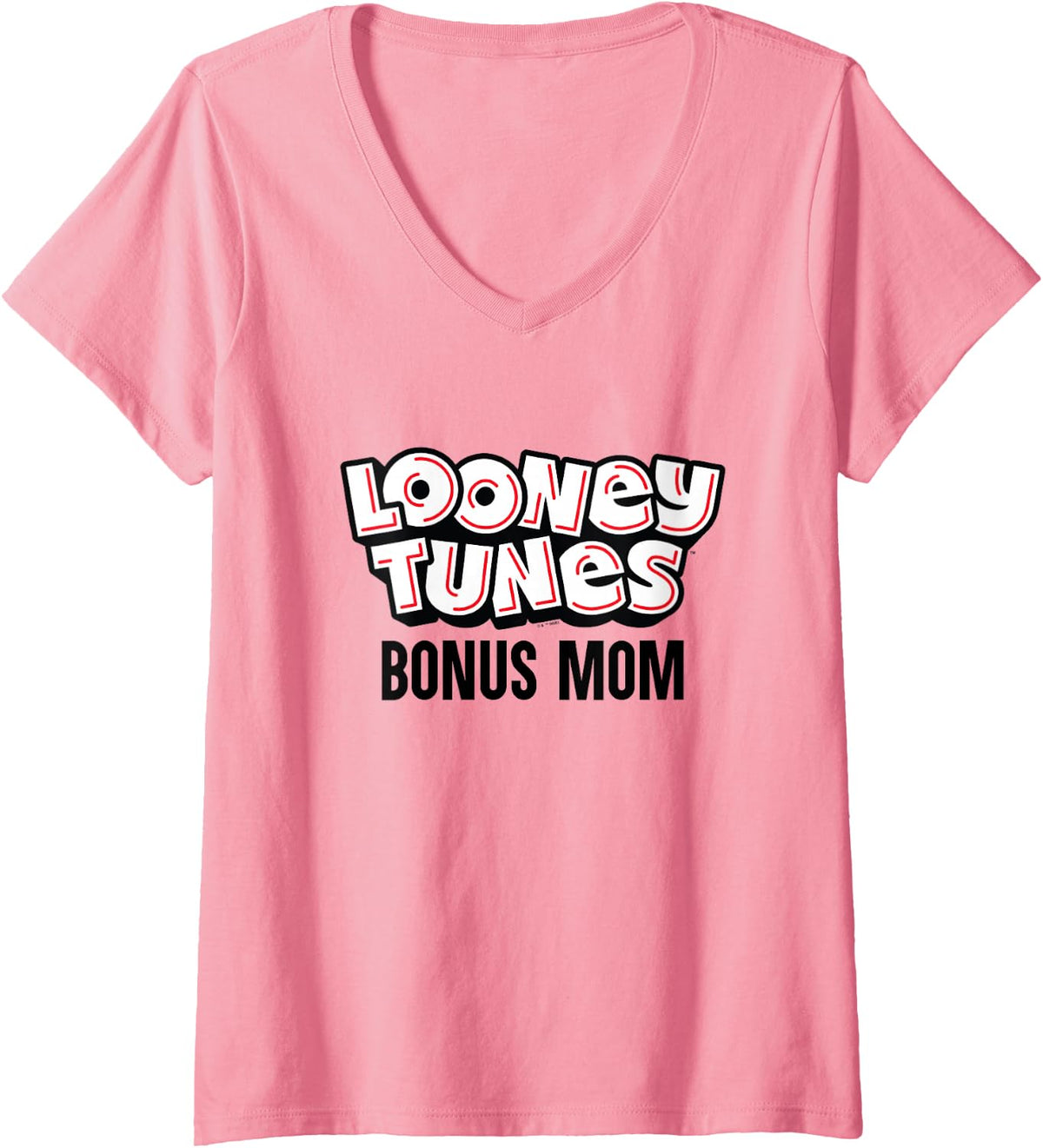 Women's Looney Tunes Bonus Mom V-Neck T-Shirt - Pink