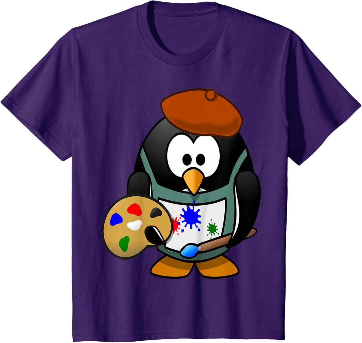 Artist Penguin Tee Shirt T-Shirt - Purple
