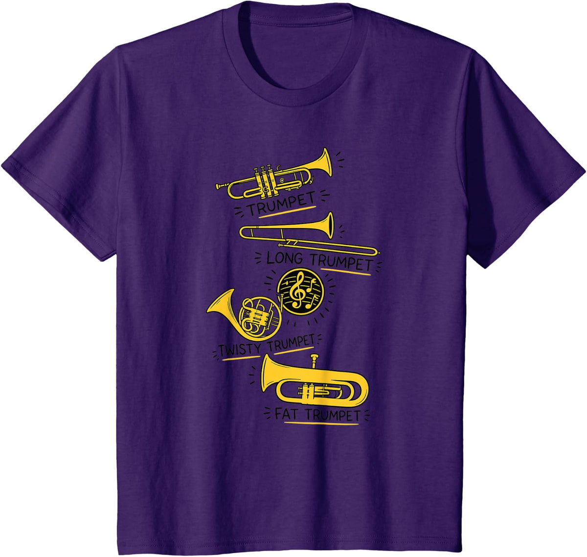 Trumpet Player Brass Music Funny Trumpet Design T-Shirt - Purple