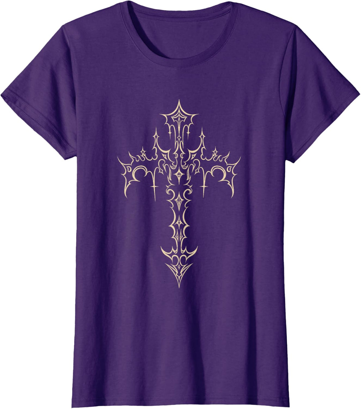 Grunge Aesthetic Mall Goth Gothic Cross T-Shirt - Purple