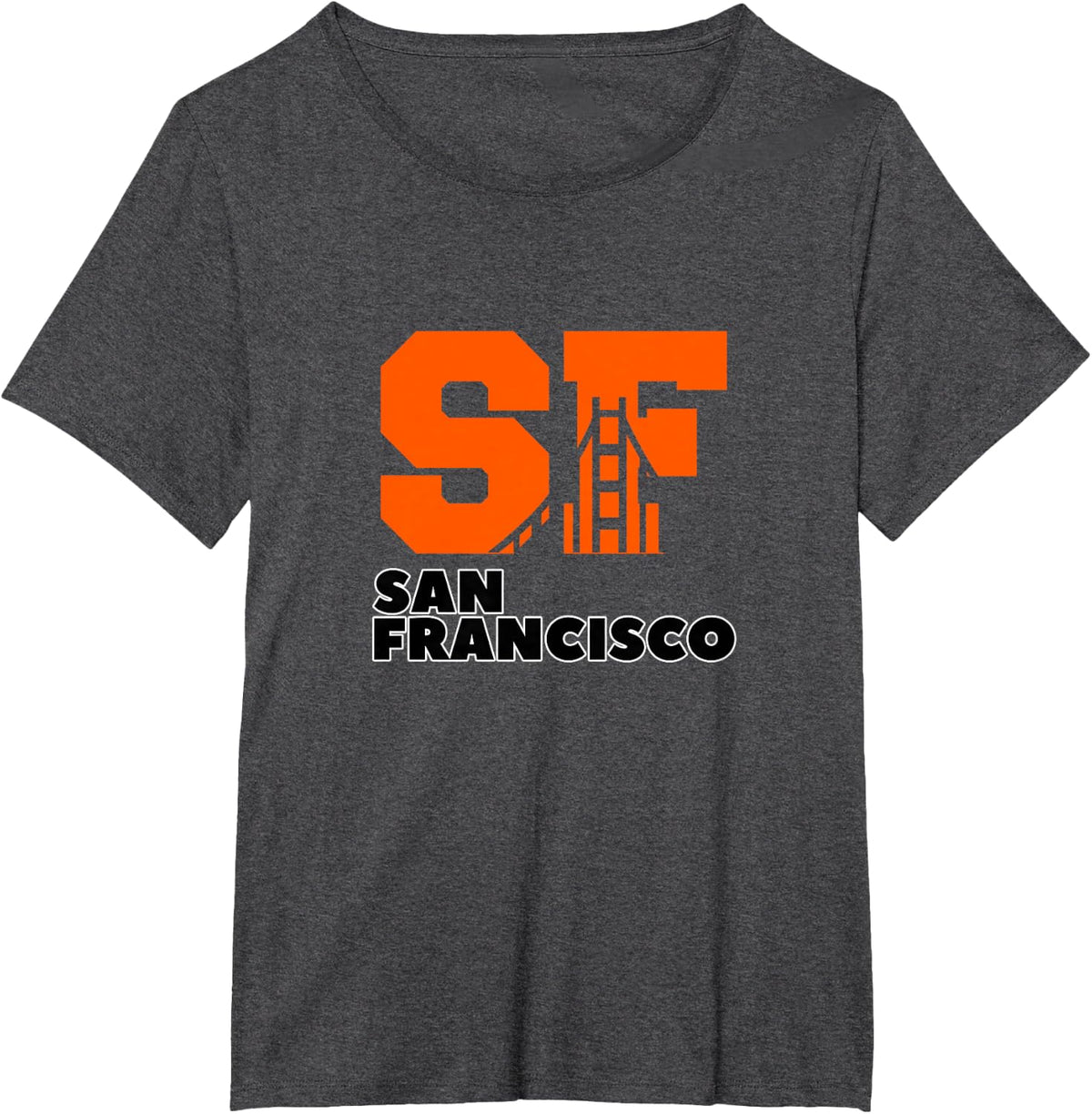 California San Francisco SF Golden Gate Bridge Silhouette T-Shirt - Dark Heather Grey