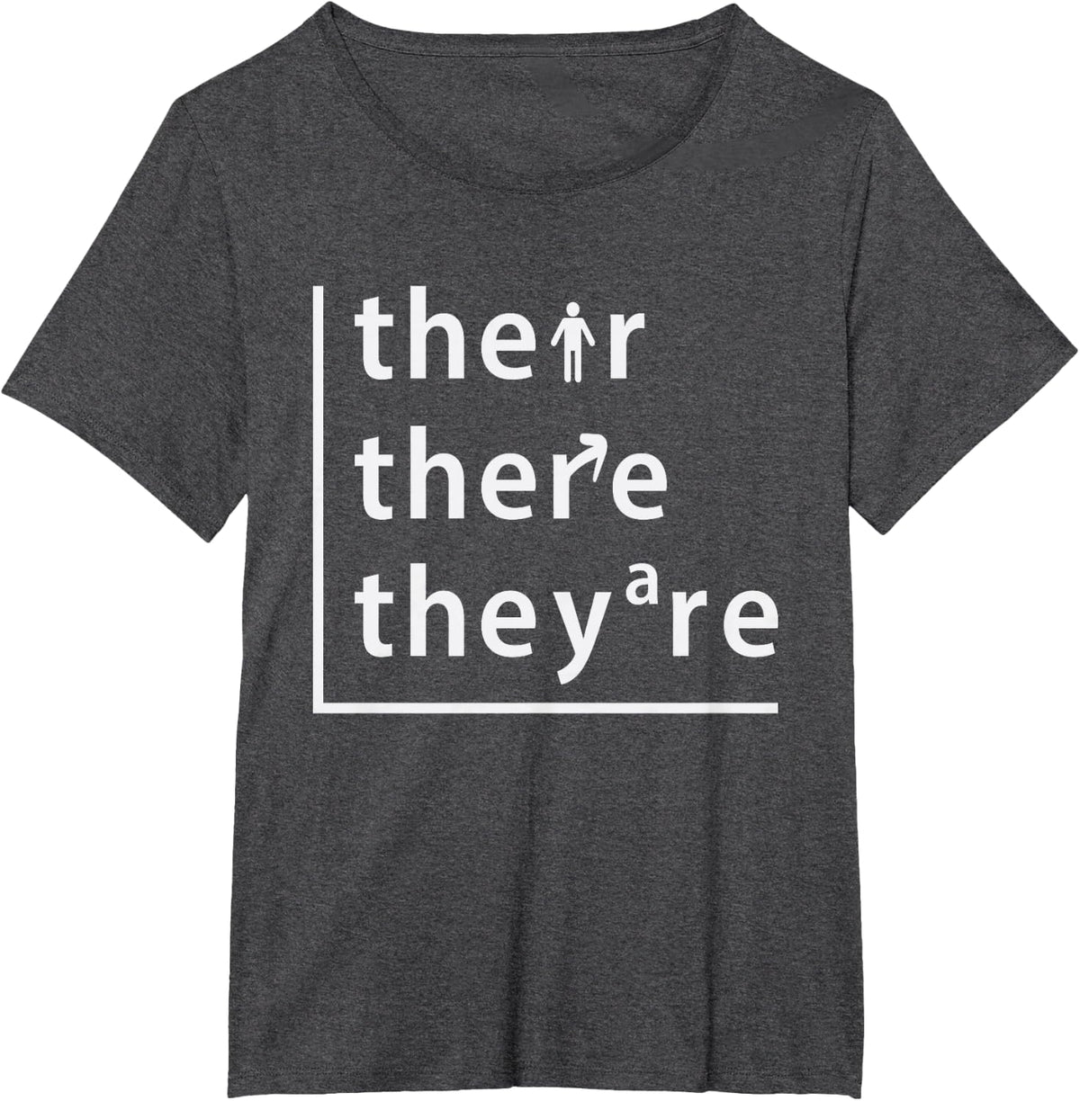 Their There They're, english teacher T-Shirt - Dark Heather Grey