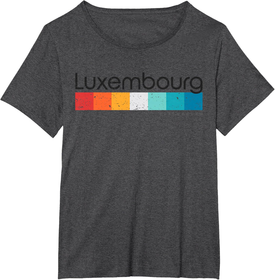 Vintage Luxembourg Retro Design T-Shirt - Dark Heather Grey