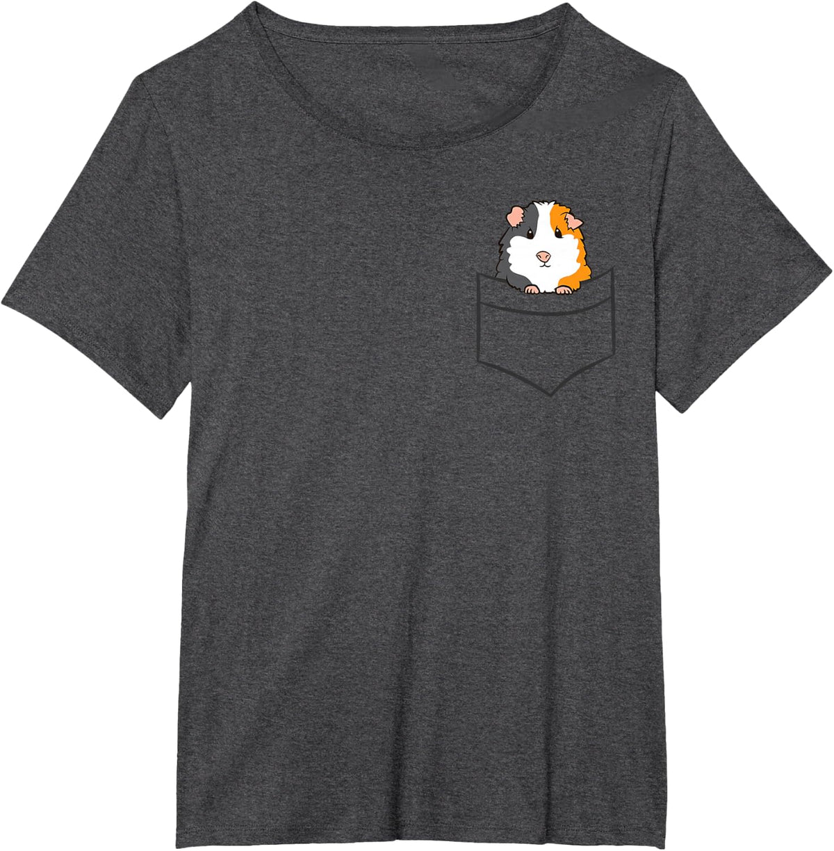 Guinea Pig Owner Cute Pocket Guinea Pig T-Shirt - Dark Heather Grey