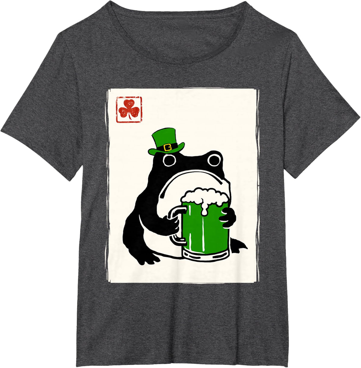Grumpy Frog St Patty's Shamrock Beer Funny St Patrick's Day T-Shirt - Dark Heather Grey
