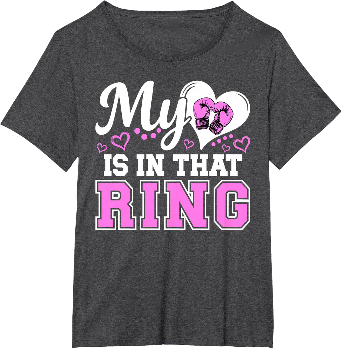 Boxing Mom Proud Boxing Mama Boxing Mother T-Shirt - Dark Heather Grey