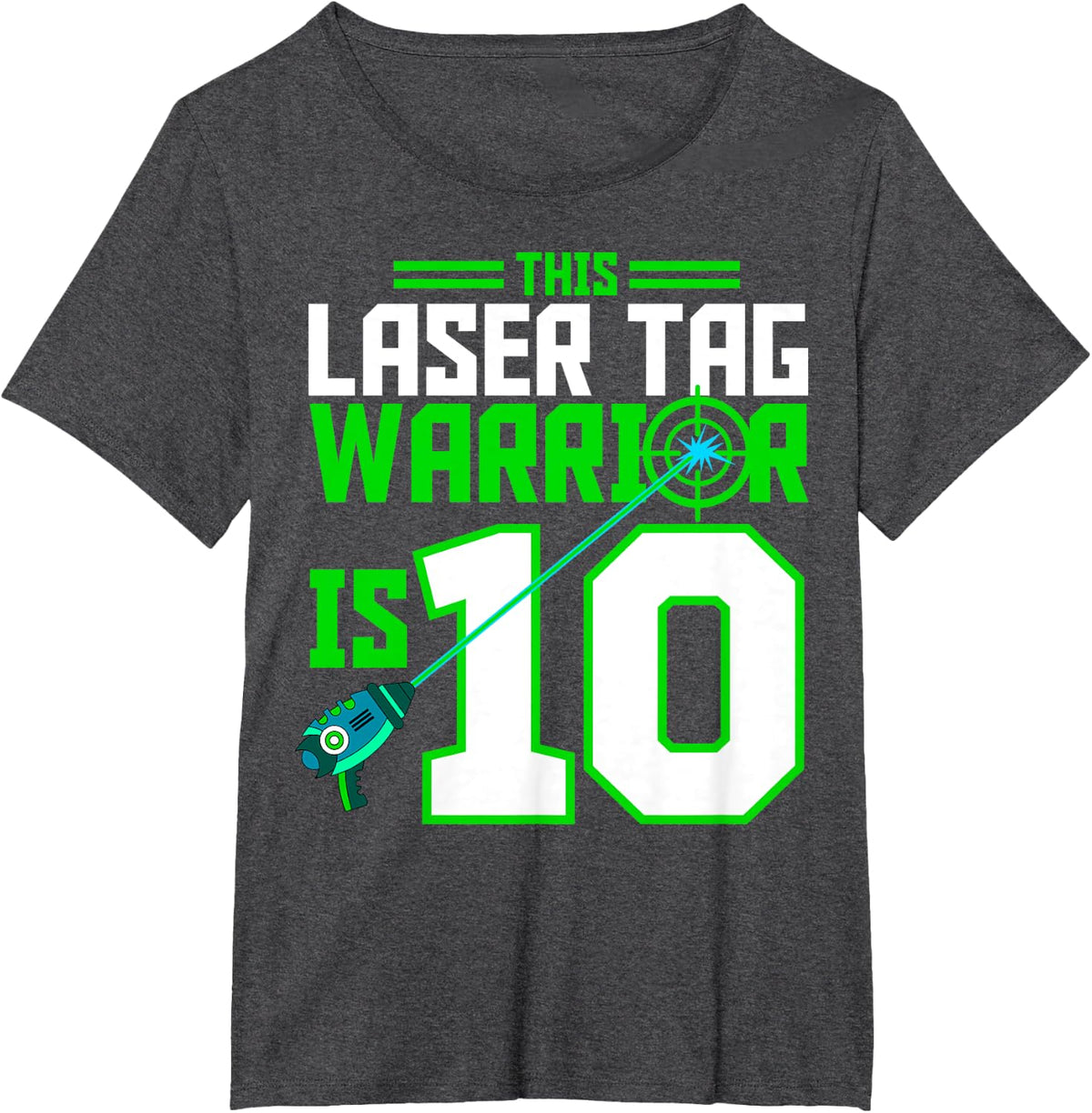 This Laser Tag Warrior is 10 Gaming Birthday Party T-Shirt - Dark Heather Grey