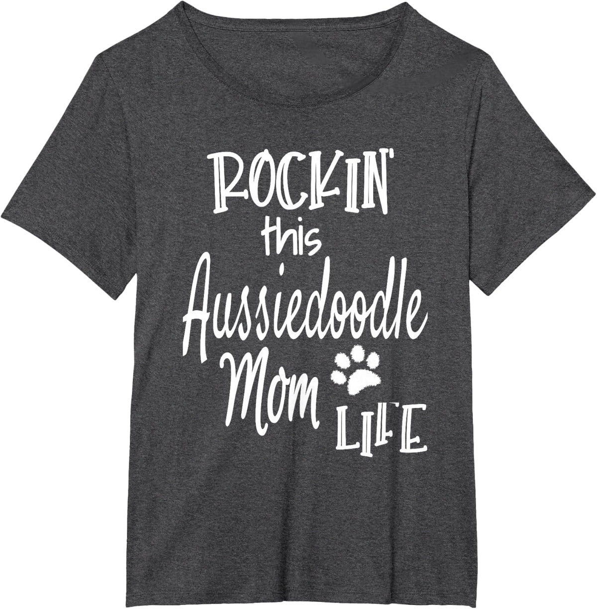 Rockin Life Aussiedoodle graphic Aussiedoodle Dog Owner Gift T-Shirt - Dark Heather Grey