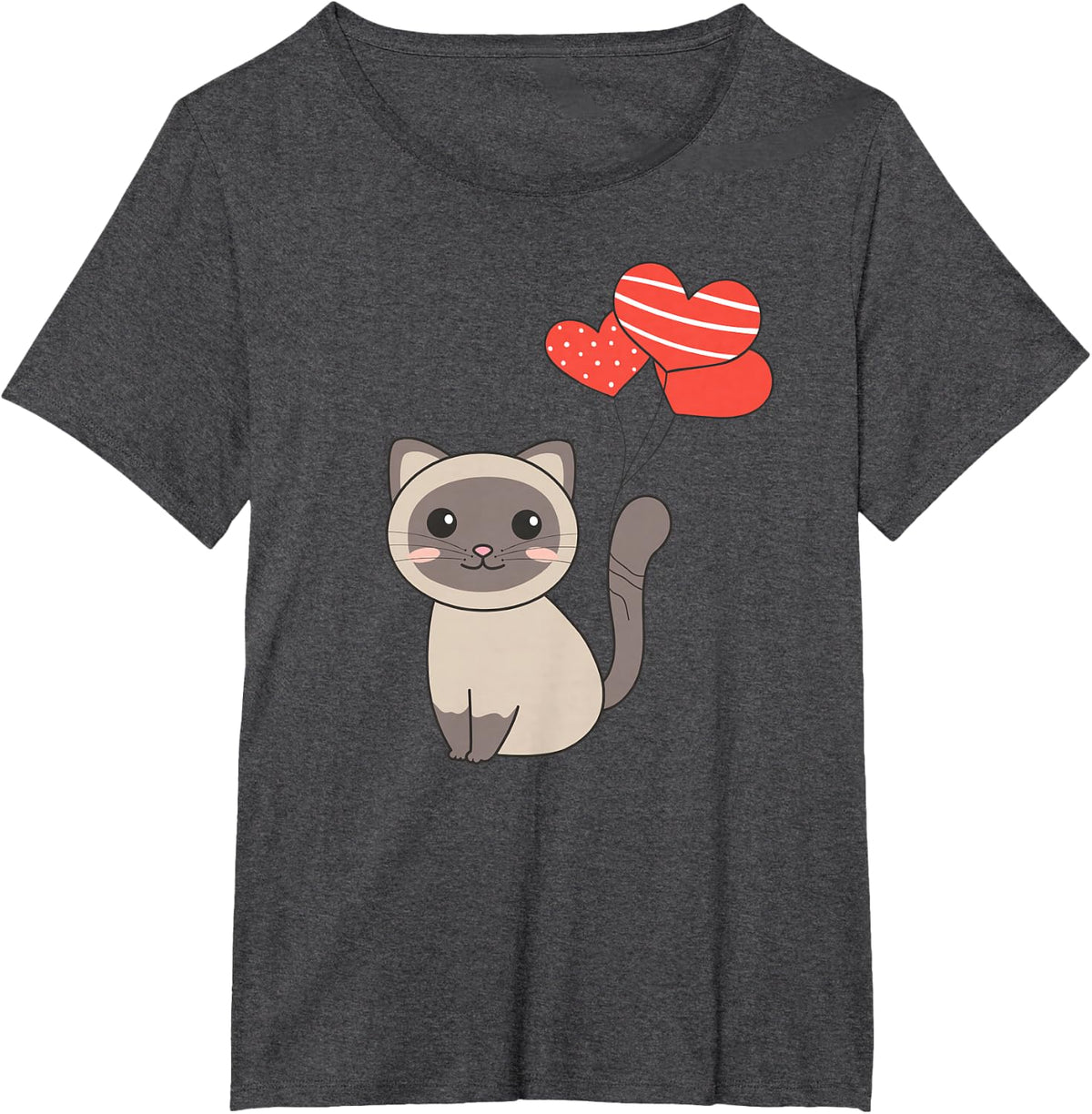 Siamese Cat Kawaii Cats Cute Animals For Kids T-Shirt - Dark Heather Grey