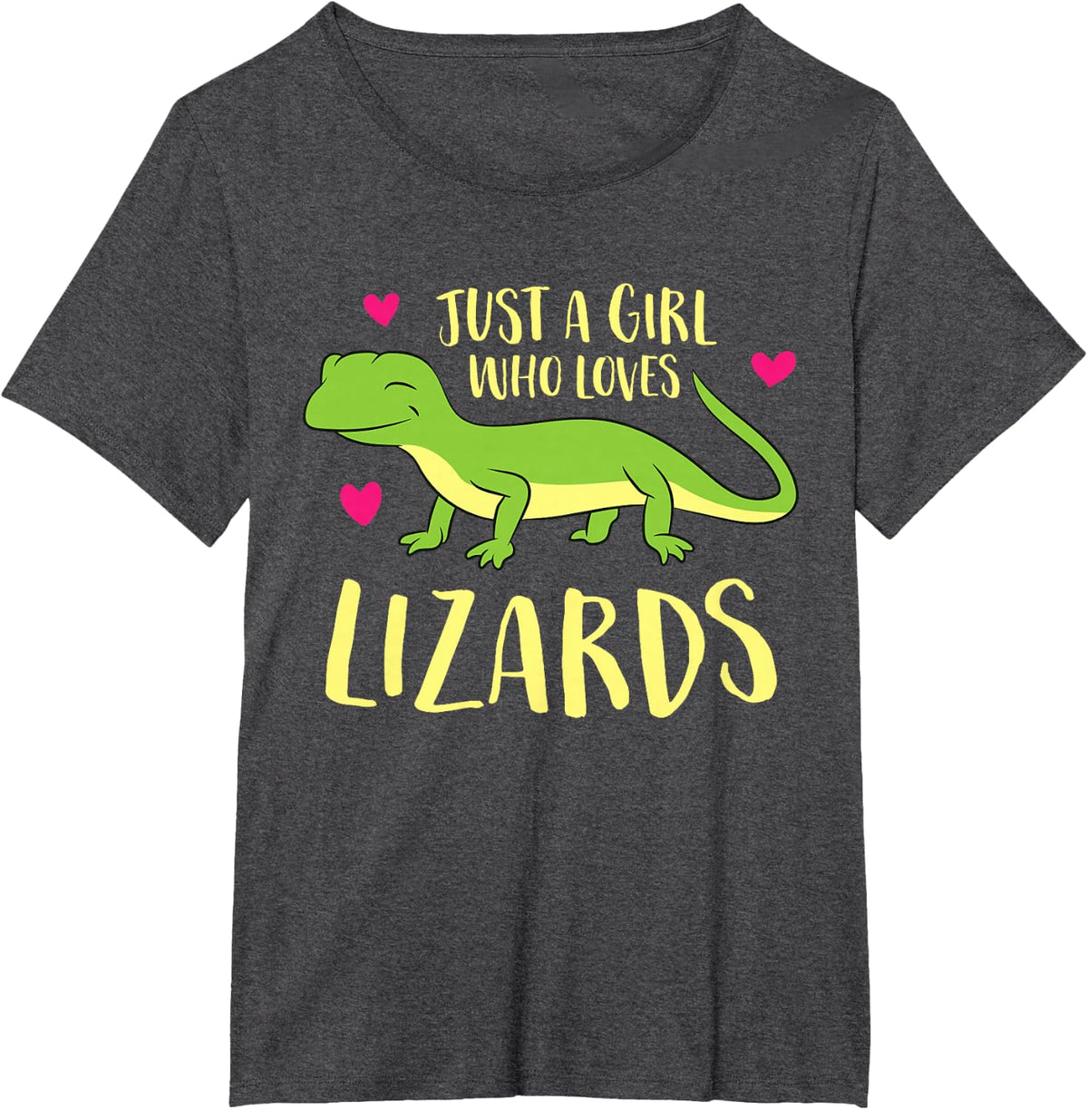 Just A Girl That Loves Lizards Cute Lizard Girl T-Shirt - Dark Heather Grey