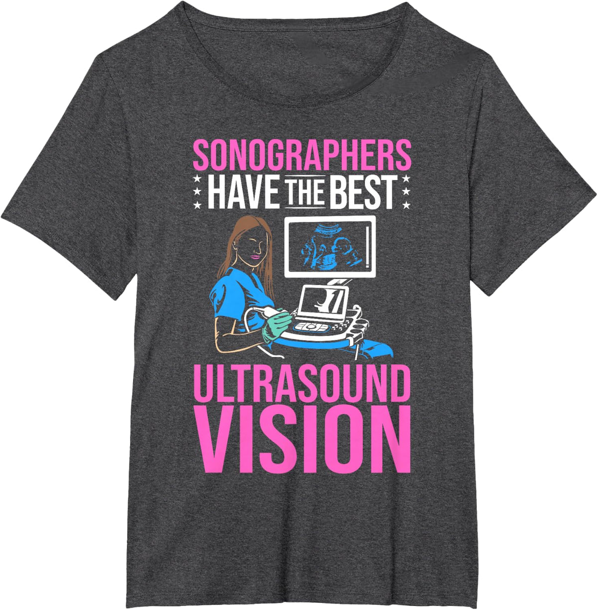 Ultrasound Sonographer Diagnostic Medical Sonographer T-Shirt - Dark Heather Grey