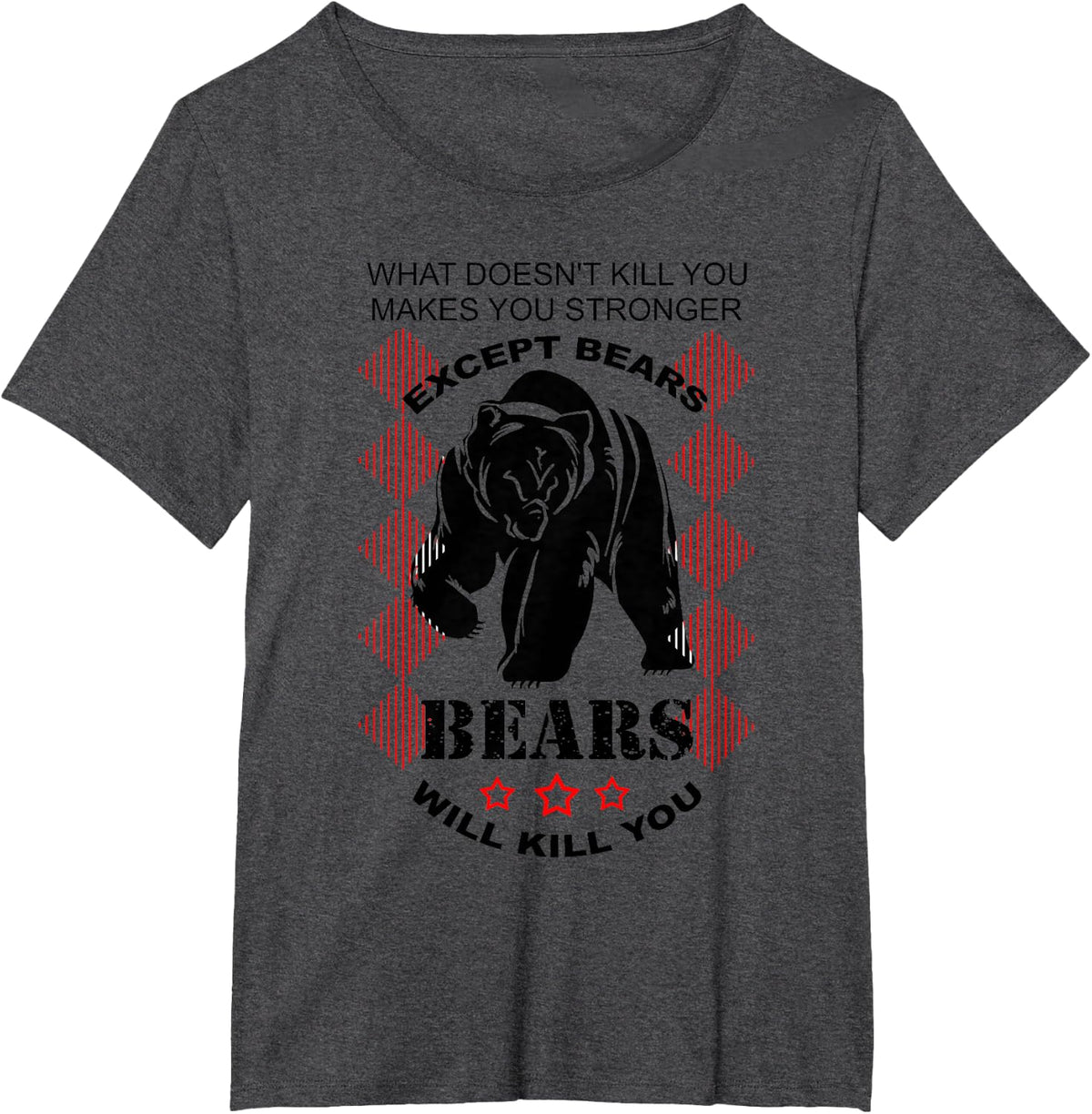 Cool Bears Will Kill You | Funny Camping Hunter Joke Gift T-Shirt - Dark Heather Grey