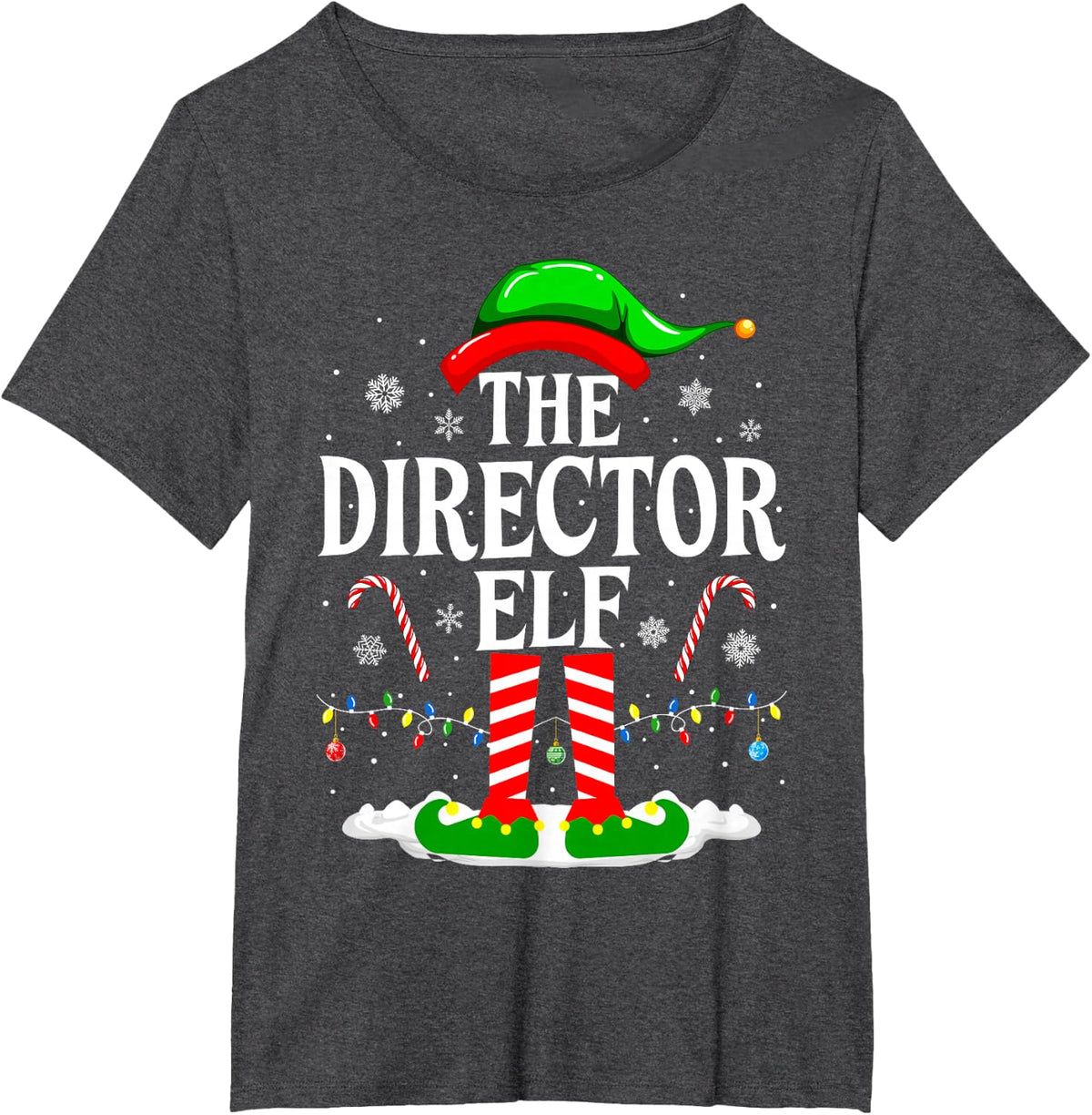 The Director Elf Funny Xmas Directors Christmas Director T-Shirt - Dark Heather Grey