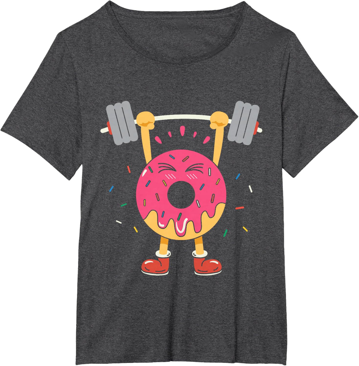Weightlifting Funny Fitness Workout Gym Donut Lover Gift T-Shirt - Dark Heather Grey