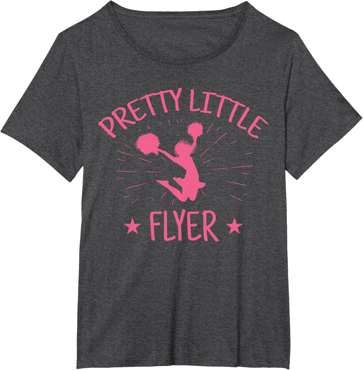 PRETTY LITTLE FLYER T-Shirt Cheerleader Love Mom Girls Gift T-Shirt - Dark Heather Grey