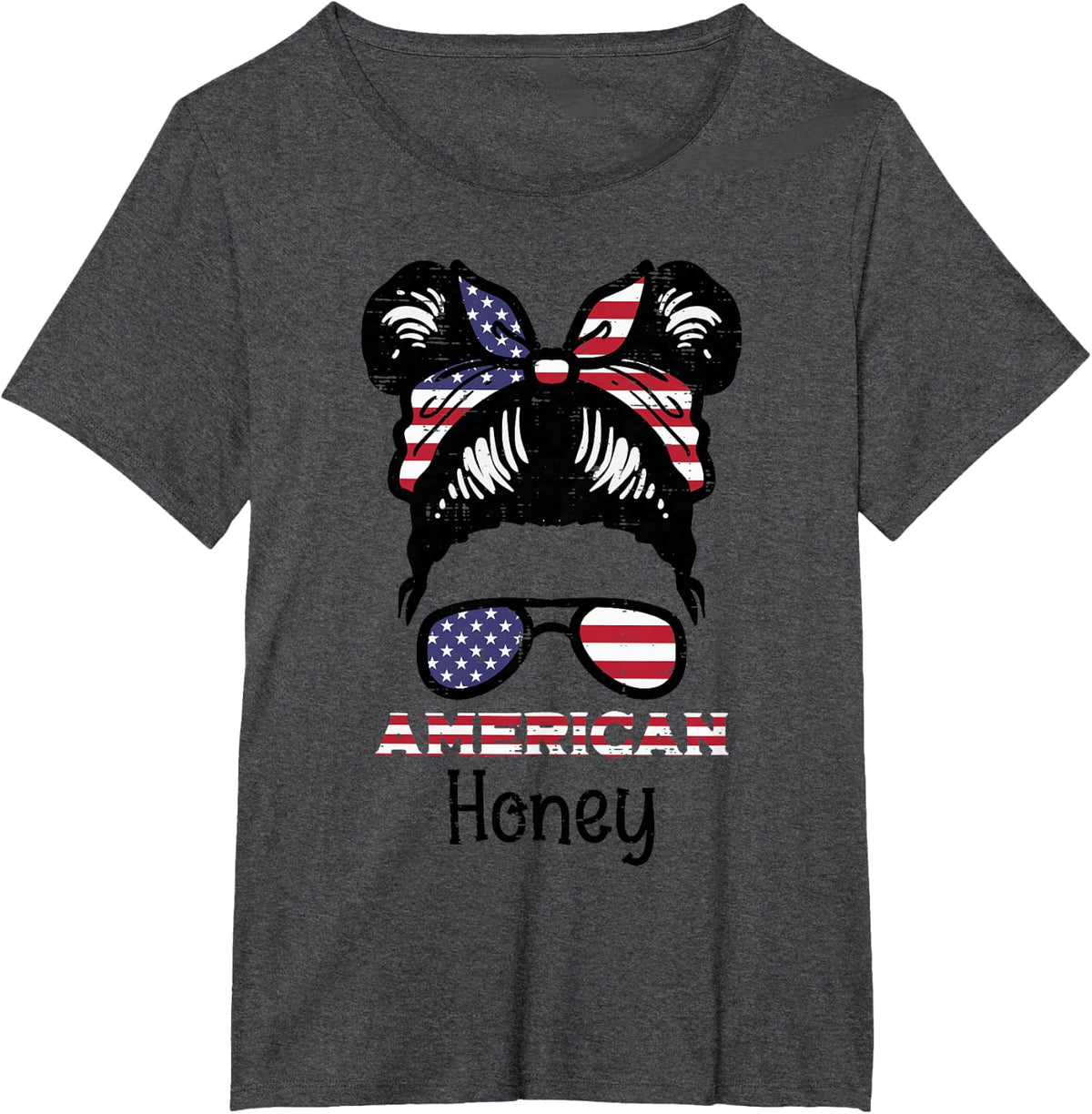 4th Of July America Honey Bun US Flag Patriotic Wife Women T-Shirt - Dark Heather Grey