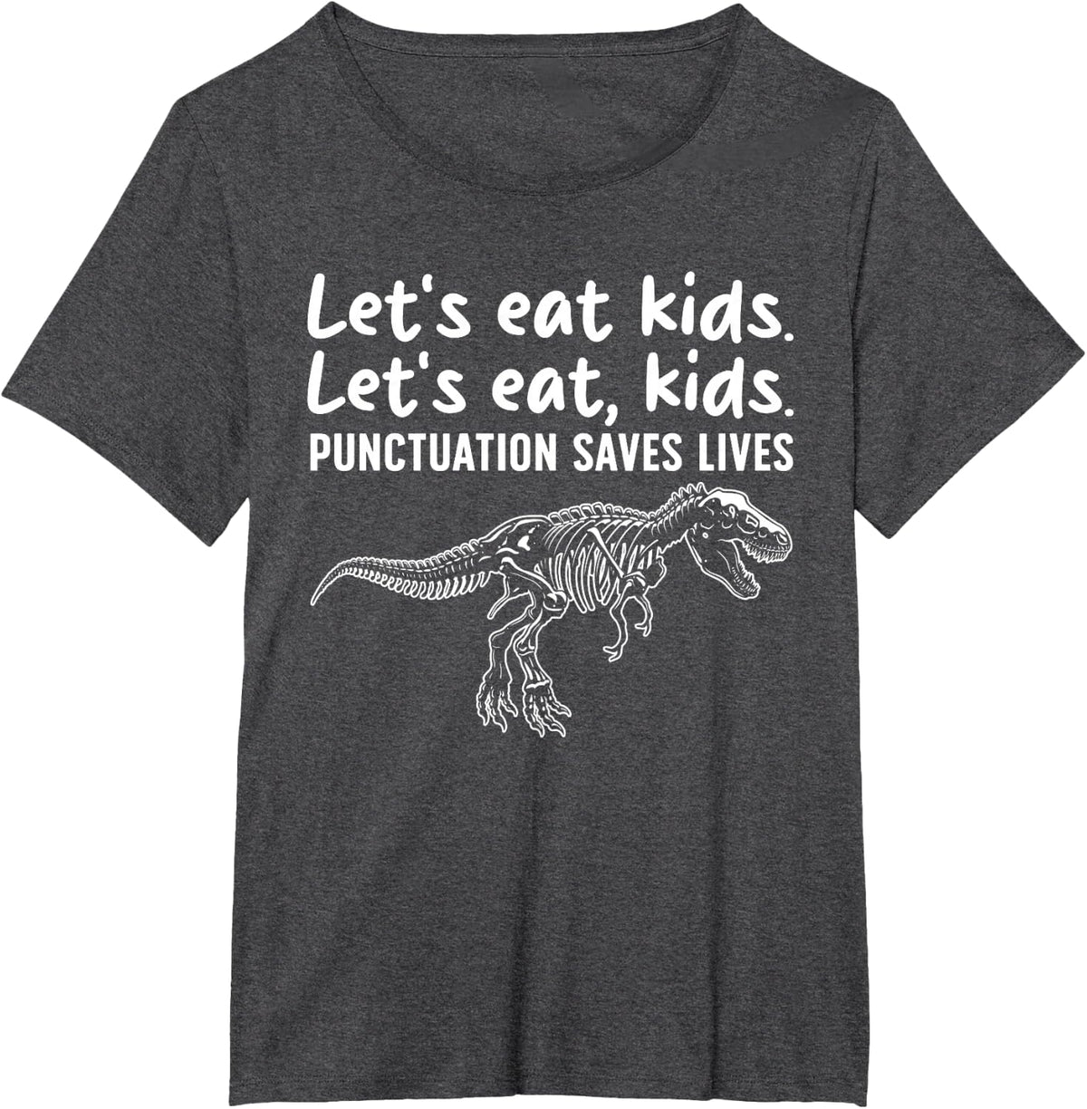 Funny Punctuation Saves Lives Art Men Women English Teacher T-Shirt - Dark Heather Grey