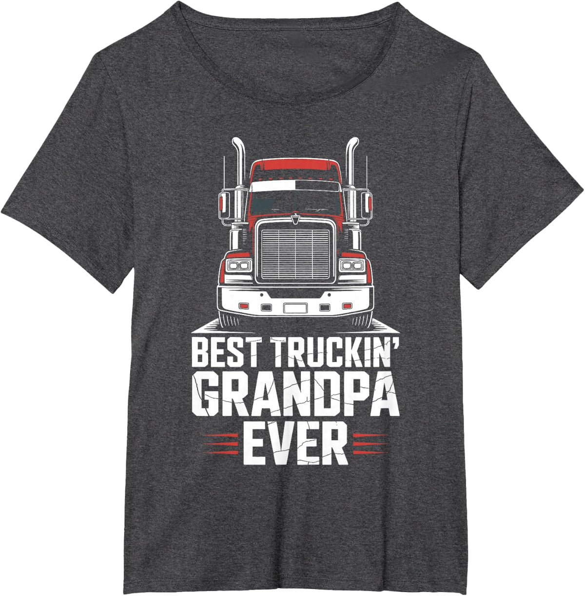 Best Truckin Grandpa Ever Trucker Truck Driver Grandpa T-Shirt - Dark Heather Grey