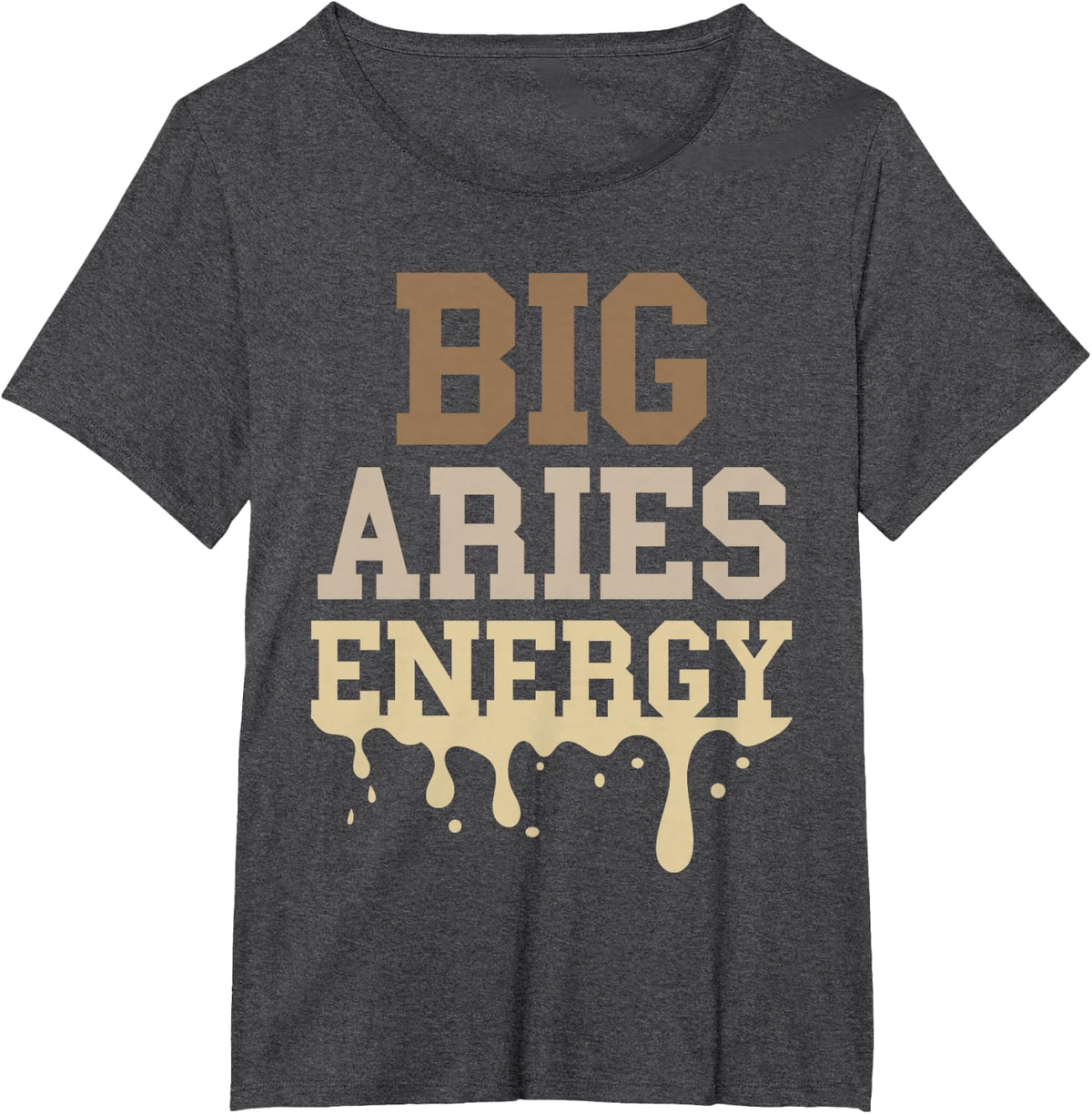 Big Aries Energy Men Women Melanin Zodiac Sign Drip Vibes T-Shirt - Dark Heather Grey
