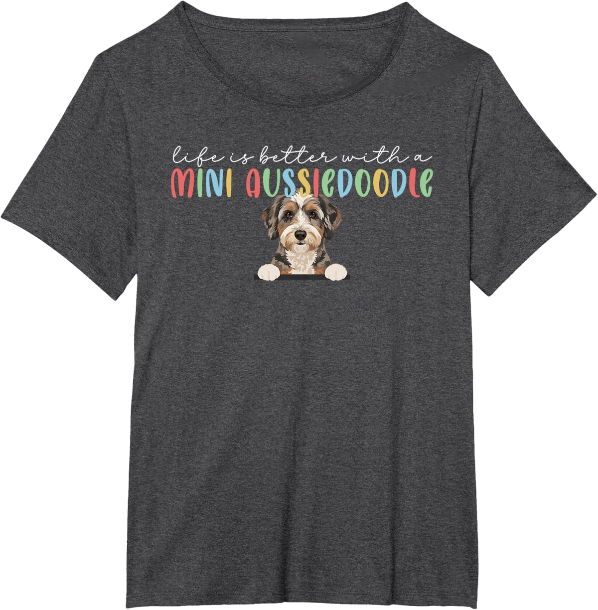 Mini Aussiedoodle Owner Miniature Aussiedoodle Lover T-Shirt - Dark Heather Grey