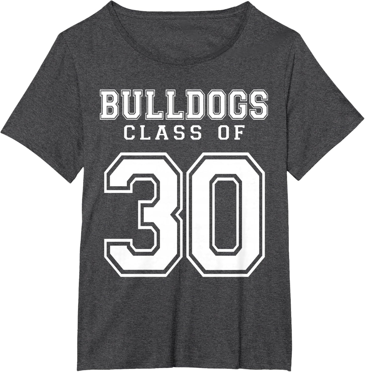 Class Of 2030 Bulldogs Custom Graduation Senior Personalized T-Shirt - Dark Heather Grey