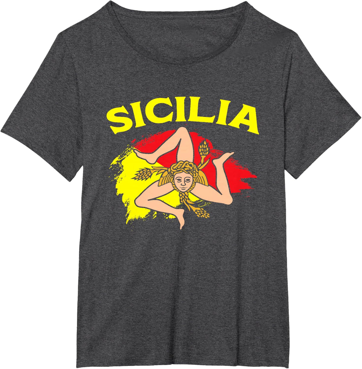 Sicily | Flag of Sicily Italy | Proud Italian Sicilian T-Shirt - Dark Heather Grey