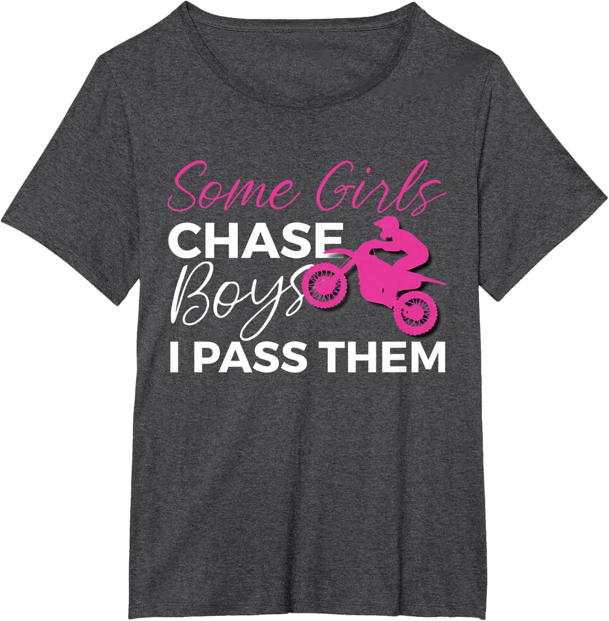 Dirt Bike Motocross Girl T-Shirt Tees for Women Girls Motorcycle Rider Gift - Dark Heather Grey