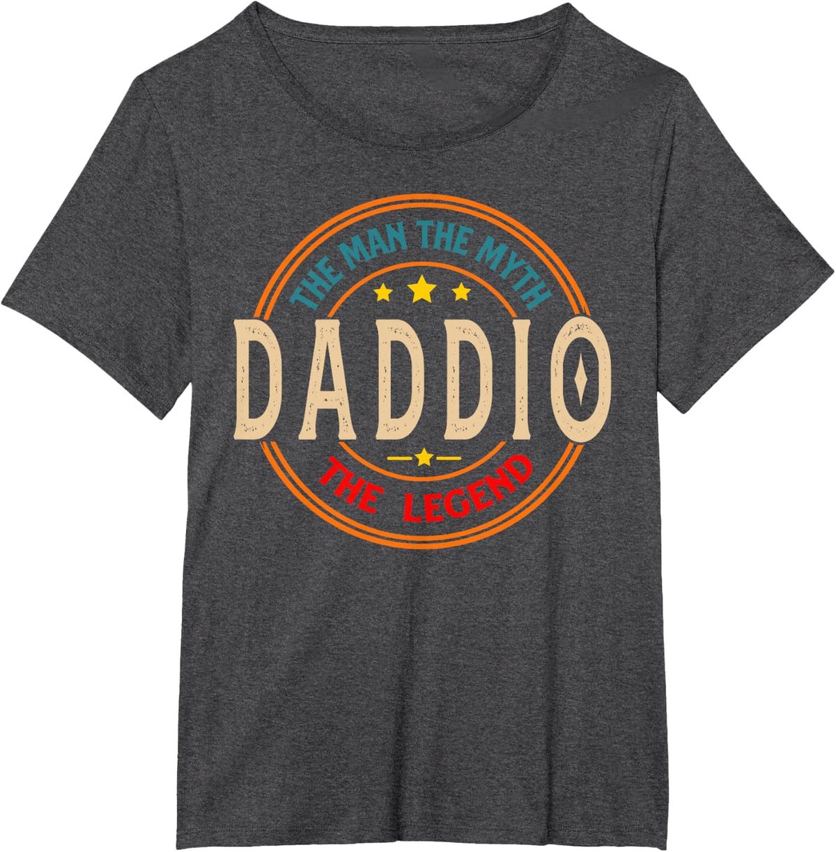 DADDIO The Legend The Man, Funny DADDIO Fathers Day T-Shirt - Dark Heather Grey