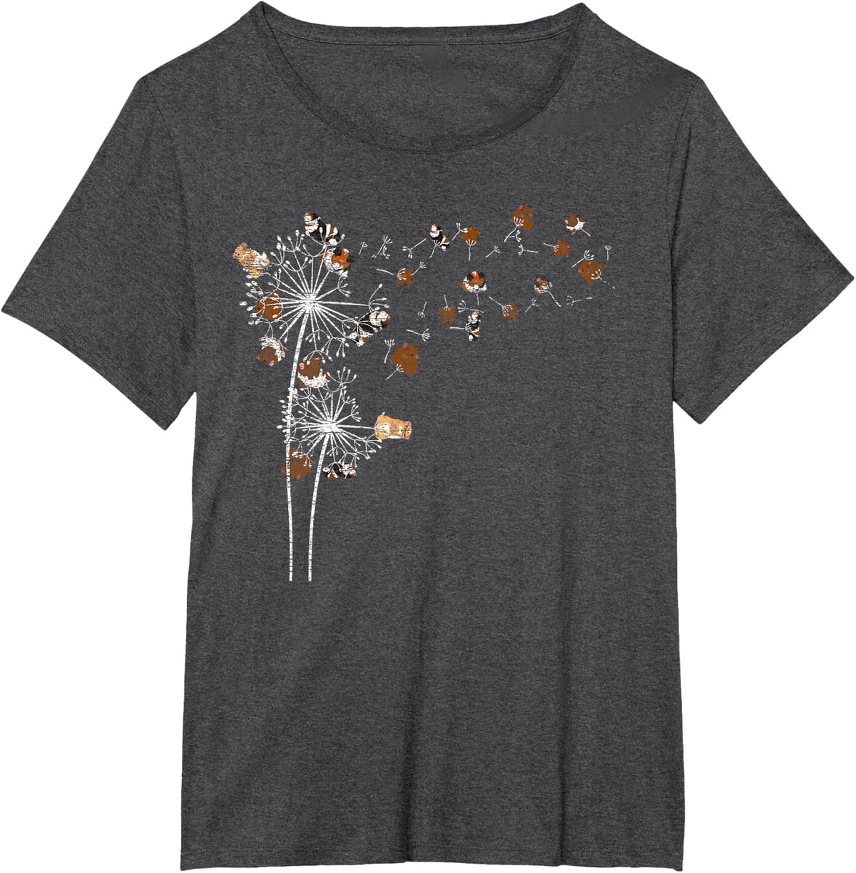 Animal Lovers Rodent Dandelion Guinea Pig T-Shirt - Dark Heather Grey