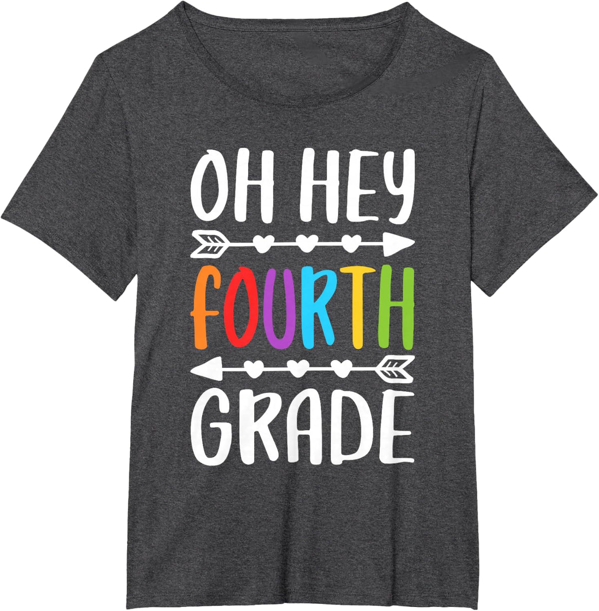 Oh Hey 4th Grade Shirt Fourth Grade Teacher Student T-Shirt - Dark Heather Grey